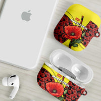 Macedonia AirPods Case with Red Poppy Flower and Curved Panel Design - Wonder Print Shop
