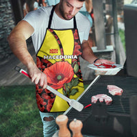 Macedonia Apron with Red Poppy Flower and Curved Panel Design - Wonder Print Shop