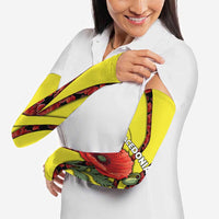 Macedonia Arm Sleeves with Red Poppy Flower and Curved Panel Design - Wonder Print Shop