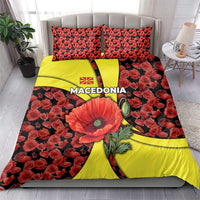 Macedonia Bedding Set with Red Poppy Flower and Curved Panel Design - Wonder Print Shop