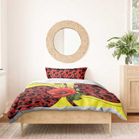 Macedonia Bedding Set with Red Poppy Flower and Curved Panel Design - Wonder Print Shop