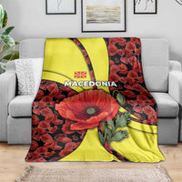 Macedonia Blanket with Red Poppy Flower and Curved Panel Design - Wonder Print Shop