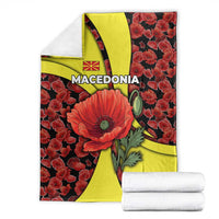 Macedonia Blanket with Red Poppy Flower and Curved Panel Design - Wonder Print Shop