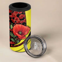 Macedonia 4 in 1 Can Cooler Tumbler with Red Poppy Flower and Curved Panel Design - Wonder Print Shop