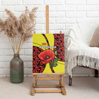 Macedonia Canvas Wall Art with Red Poppy Flower and Curved Panel Design - Wonder Print Shop