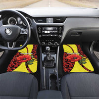 Macedonia Car Mats with Red Poppy Flower and Curved Panel Design - Wonder Print Shop
