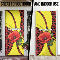 Macedonia Door Cover with Red Poppy Flower and Curved Panel Design - Wonder Print Shop