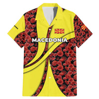 Macedonia Family Matching Mermaid Dress and Hawaiian Shirt with Red Poppy Flower and Curved Panel Design - Wonder Print Shop