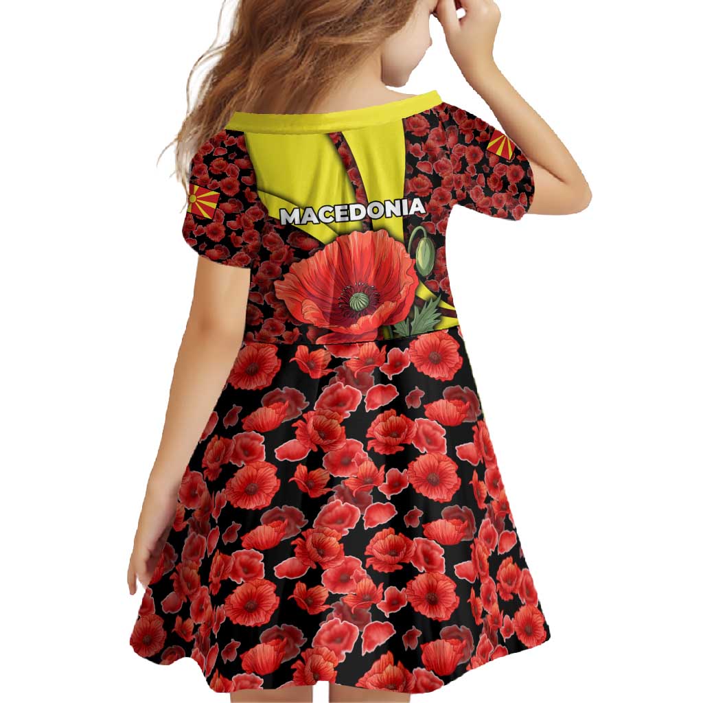 Macedonia Family Matching Off Shoulder Maxi Dress and Hawaiian Shirt with Red Poppy Flower and Curved Panel Design - Wonder Print Shop