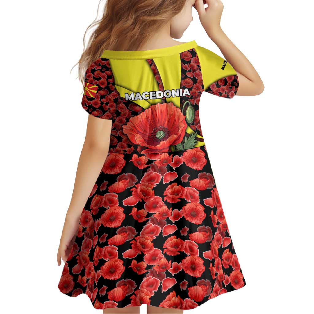 Macedonia Family Matching Summer Maxi Dress and Hawaiian Shirt with Red Poppy Flower and Curved Panel Design - Wonder Print Shop