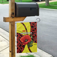 Macedonia Garden Flag with Red Poppy Flower and Curved Panel Design - Wonder Print Shop