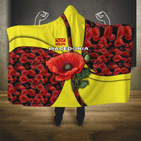Macedonia Hooded Blanket with Red Poppy Flower and Curved Panel Design - Wonder Print Shop