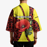 Macedonia Kimono with Red Poppy Flower and Curved Panel Design - Wonder Print Shop
