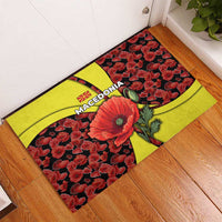 Macedonia Rubber Doormat with Red Poppy Flower and Curved Panel Design - Wonder Print Shop