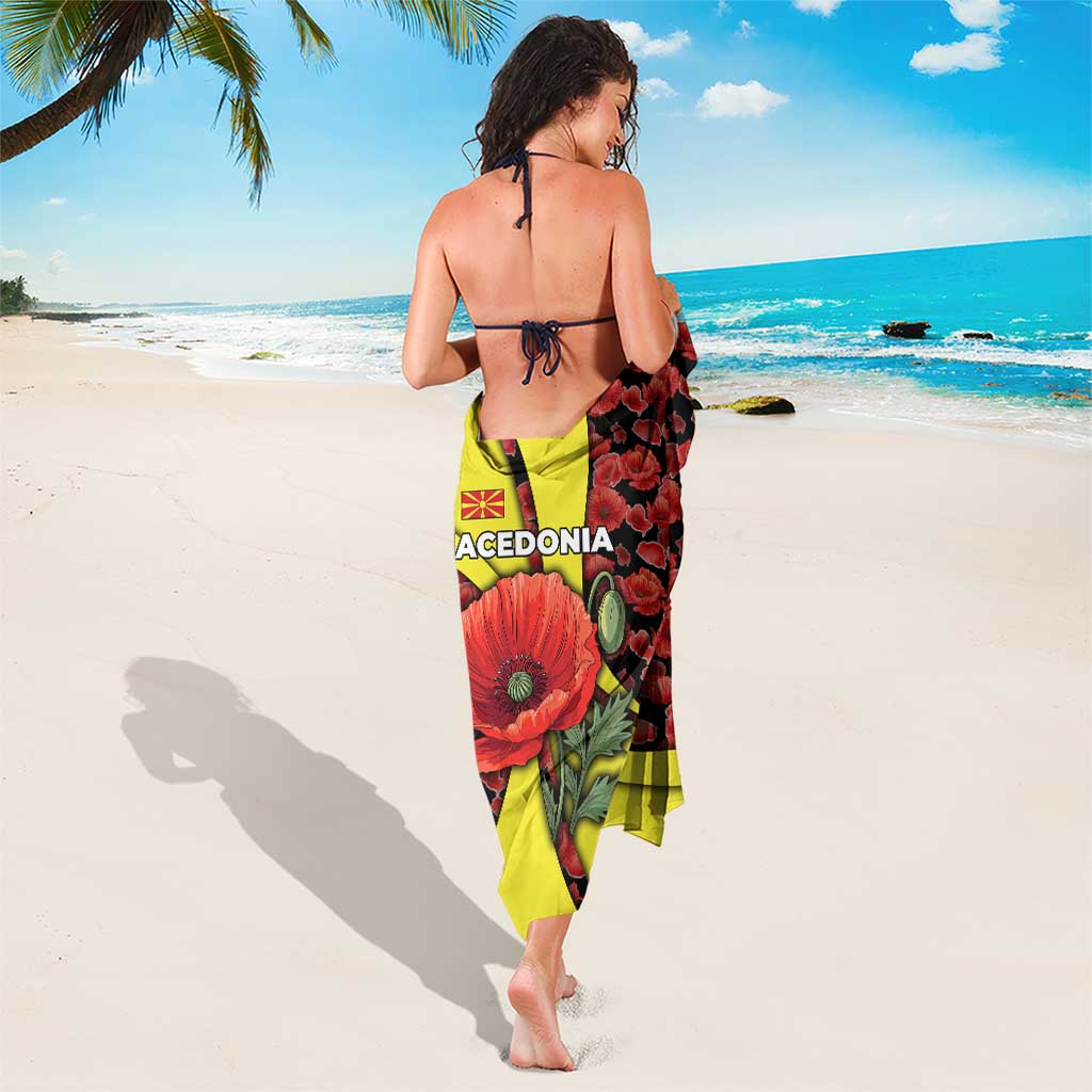 Macedonia Sarong with Red Poppy Flower and Curved Panel Design - Wonder Print Shop