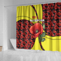 Macedonia Shower Curtain with Red Poppy Flower and Curved Panel Design - Wonder Print Shop