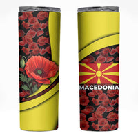 Macedonia Skinny Tumbler with Red Poppy Flower and Curved Panel Design - Wonder Print Shop