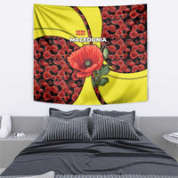 Macedonia Tapestry with Red Poppy Flower and Curved Panel Design - Wonder Print Shop