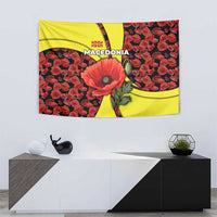Macedonia Tapestry with Red Poppy Flower and Curved Panel Design - Wonder Print Shop