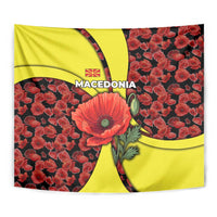 Macedonia Tapestry with Red Poppy Flower and Curved Panel Design - Wonder Print Shop