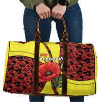 Macedonia Travel Bag with Red Poppy Flower and Curved Panel Design - Wonder Print Shop