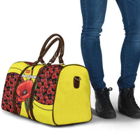 Macedonia Travel Bag with Red Poppy Flower and Curved Panel Design - Wonder Print Shop
