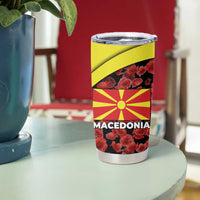 Macedonia Tumbler Cup with Red Poppy Flower and Curved Panel Design - Wonder Print Shop