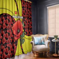 Macedonia Window Curtain with Red Poppy Flower and Curved Panel Design - Wonder Print Shop
