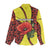 Macedonia Women Casual Shirt with Red Poppy Flower and Curved Panel Design - Wonder Print Shop