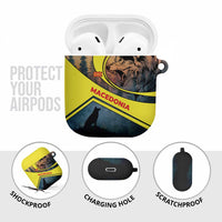 Macedonia AirPods Case with Forest Wolf and Sunset Silhouette Design - Wonder Print Shop