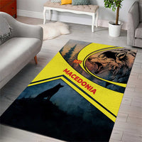 Macedonia Area Rug with Forest Wolf and Sunset Silhouette Design - Wonder Print Shop
