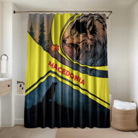 Macedonia Bathroom Set with Forest Wolf and Sunset Silhouette Design - Wonder Print Shop