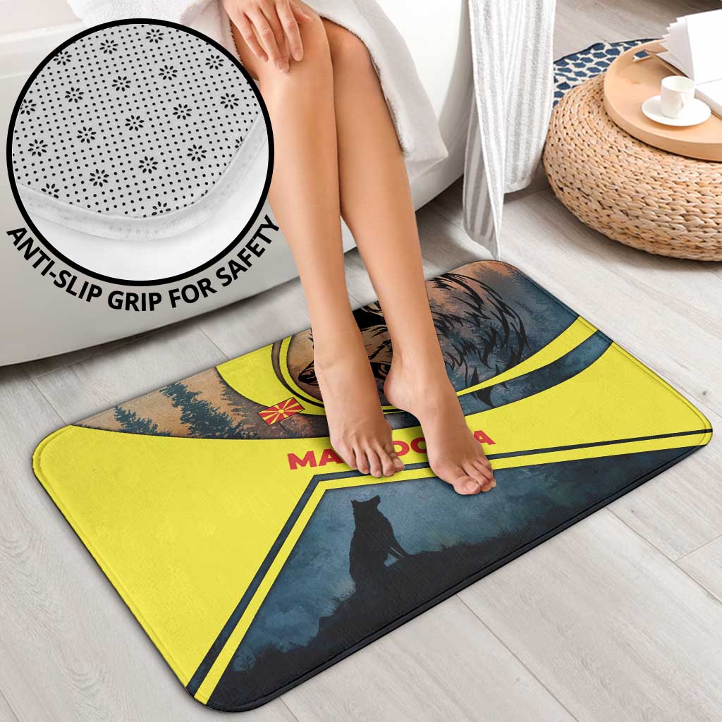 Macedonia Bathroom Set with Forest Wolf and Sunset Silhouette Design - Wonder Print Shop