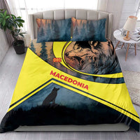 Macedonia Bedding Set with Forest Wolf and Sunset Silhouette Design - Wonder Print Shop