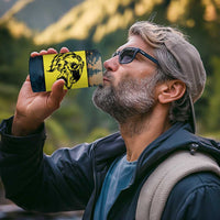 Macedonia 4 in 1 Can Cooler Tumbler with Forest Wolf and Sunset Silhouette Design - Wonder Print Shop