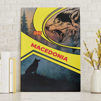 Macedonia Canvas Wall Art with Forest Wolf and Sunset Silhouette Design - Wonder Print Shop