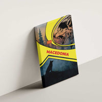 Macedonia Canvas Wall Art with Forest Wolf and Sunset Silhouette Design - Wonder Print Shop