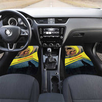 Macedonia Car Mats with Forest Wolf and Sunset Silhouette Design - Wonder Print Shop