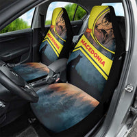 Macedonia Car Seat Cover with Forest Wolf and Sunset Silhouette Design - Wonder Print Shop