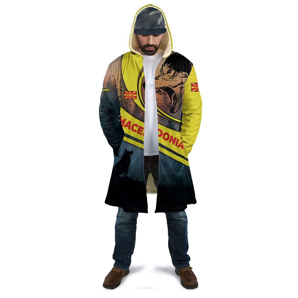 Macedonia Cloak with Forest Wolf and Sunset Silhouette Design - Wonder Print Shop