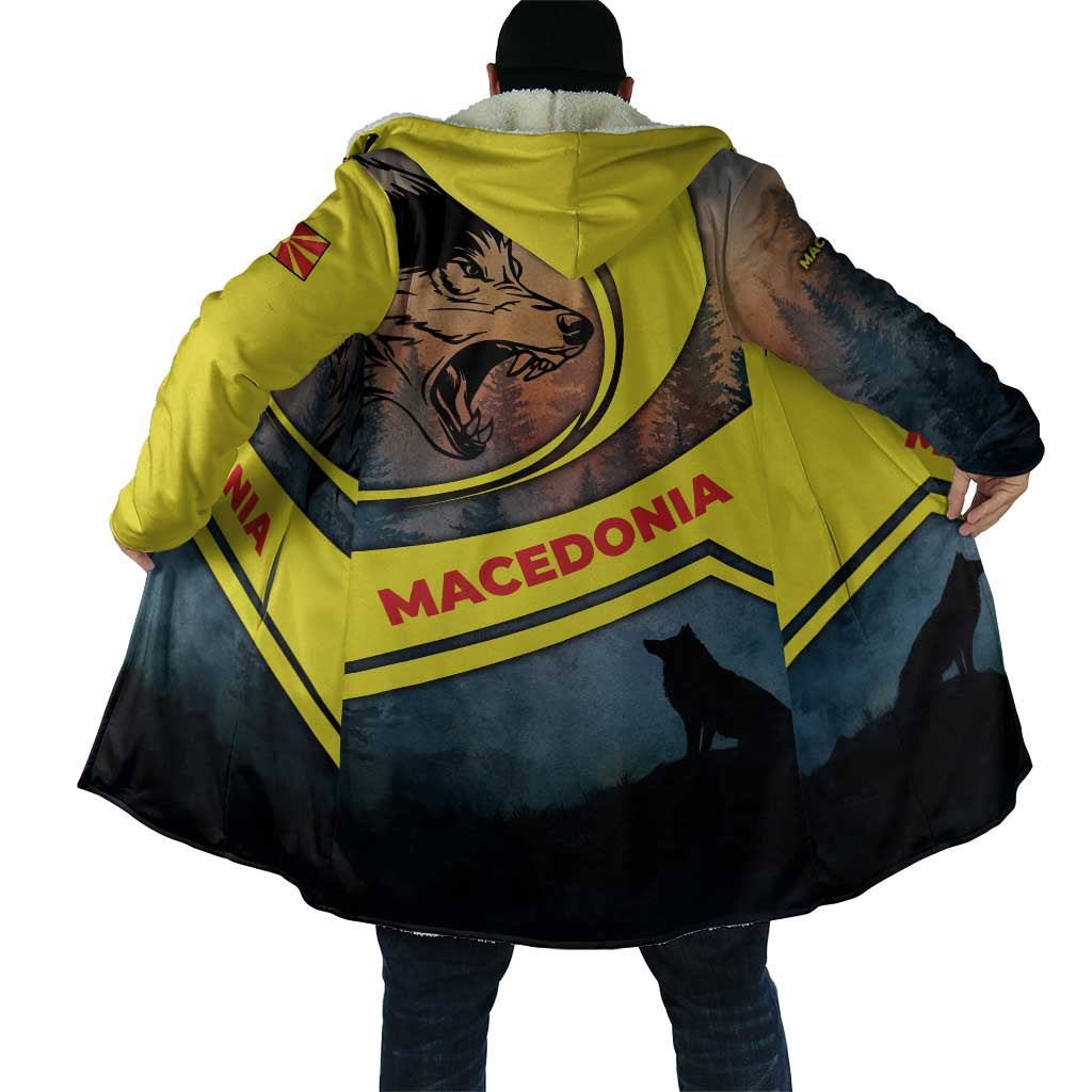 Macedonia Cloak with Forest Wolf and Sunset Silhouette Design - Wonder Print Shop