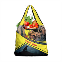 Macedonia Grocery Bag with Forest Wolf and Sunset Silhouette Design - Wonder Print Shop