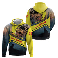 Macedonia Hoodie with Forest Wolf and Sunset Silhouette Design - Wonder Print Shop