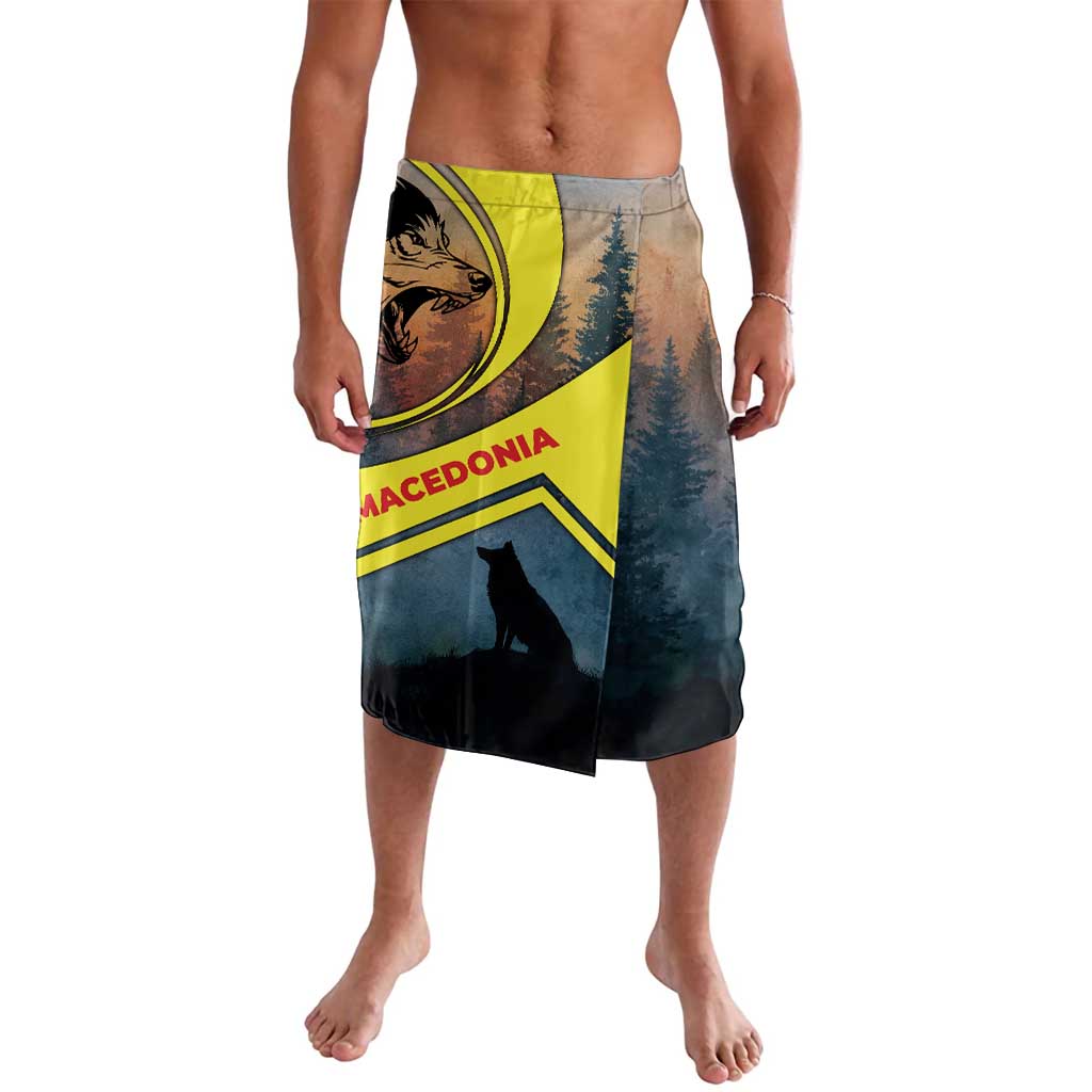 Macedonia Lavalava with Forest Wolf and Sunset Silhouette Design - Wonder Print Shop