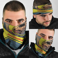 Macedonia Neck Gaiter with Forest Wolf and Sunset Silhouette Design TS04