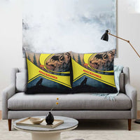 Macedonia Pillow Cover with Forest Wolf and Sunset Silhouette Design - Wonder Print Shop