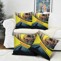 Macedonia Pillow Cover with Forest Wolf and Sunset Silhouette Design - Wonder Print Shop