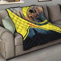 Macedonia Quilt with Forest Wolf and Sunset Silhouette Design - Wonder Print Shop