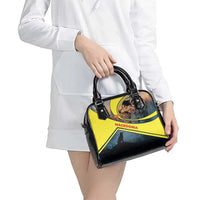 Macedonia Shoulder Handbag with Forest Wolf and Sunset Silhouette Design - Wonder Print Shop