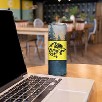 Macedonia Skinny Tumbler with Forest Wolf and Sunset Silhouette Design - Wonder Print Shop